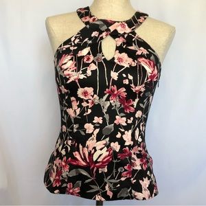 White House Black Market Pink And Black Sleeveless Top NWOT